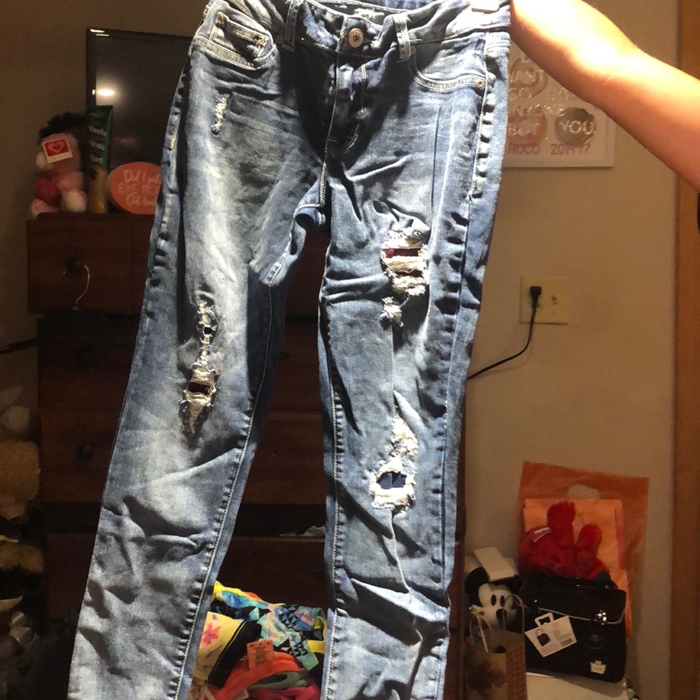 Maurices patched jeans